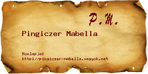 Pingiczer Mabella névjegykártya